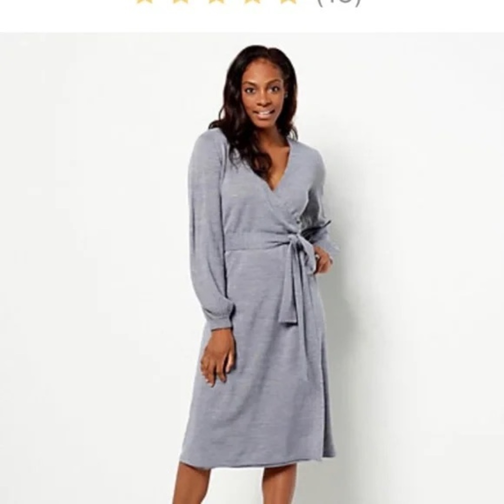 GIRL WITH CURVES Faux Wrap Sweater A461069